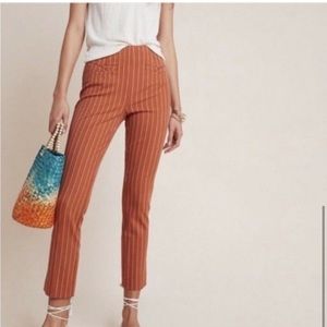 Anthropologie Essential Slim Striped Ankle Pants Size 14